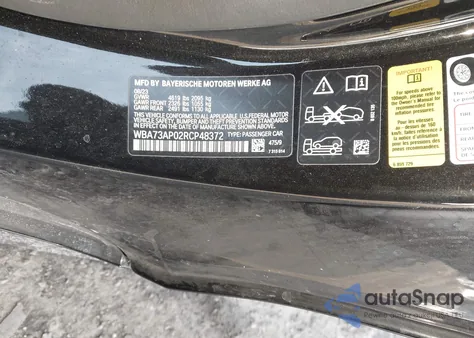 2024 BMW 430I xDrive z USA, uszkodzony, nr VIN WBA73AP02RCP48372